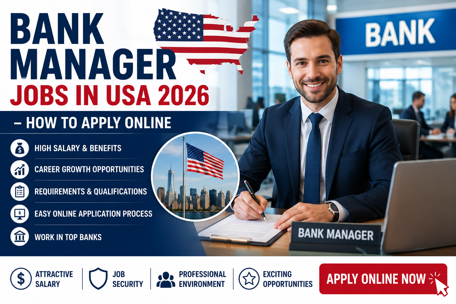 Bank Manager Jobs in USA 2026 – How to Apply Online